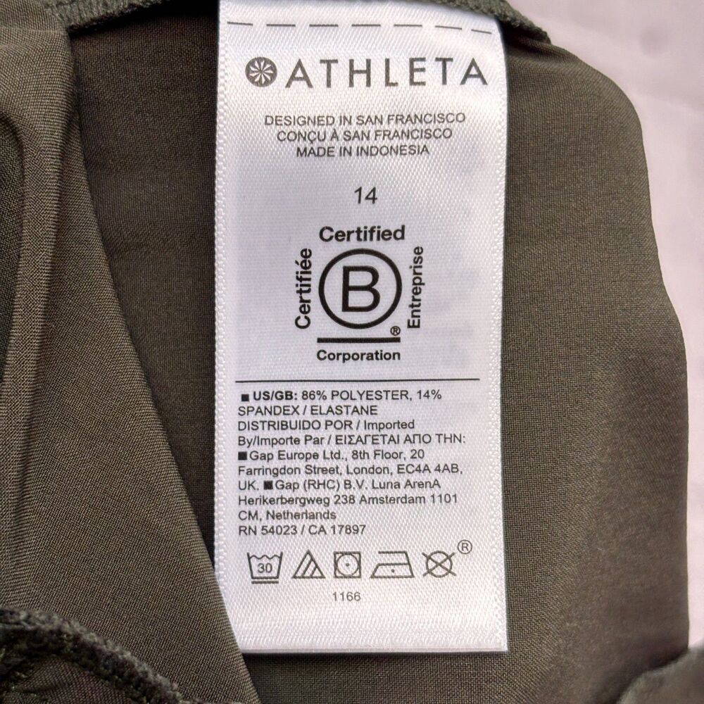 Athleta Brooklyn Mid Rise Ankle Utility Pants Size 14 Aspen Olive SP24 D132 -16 - Picture 11 of 16